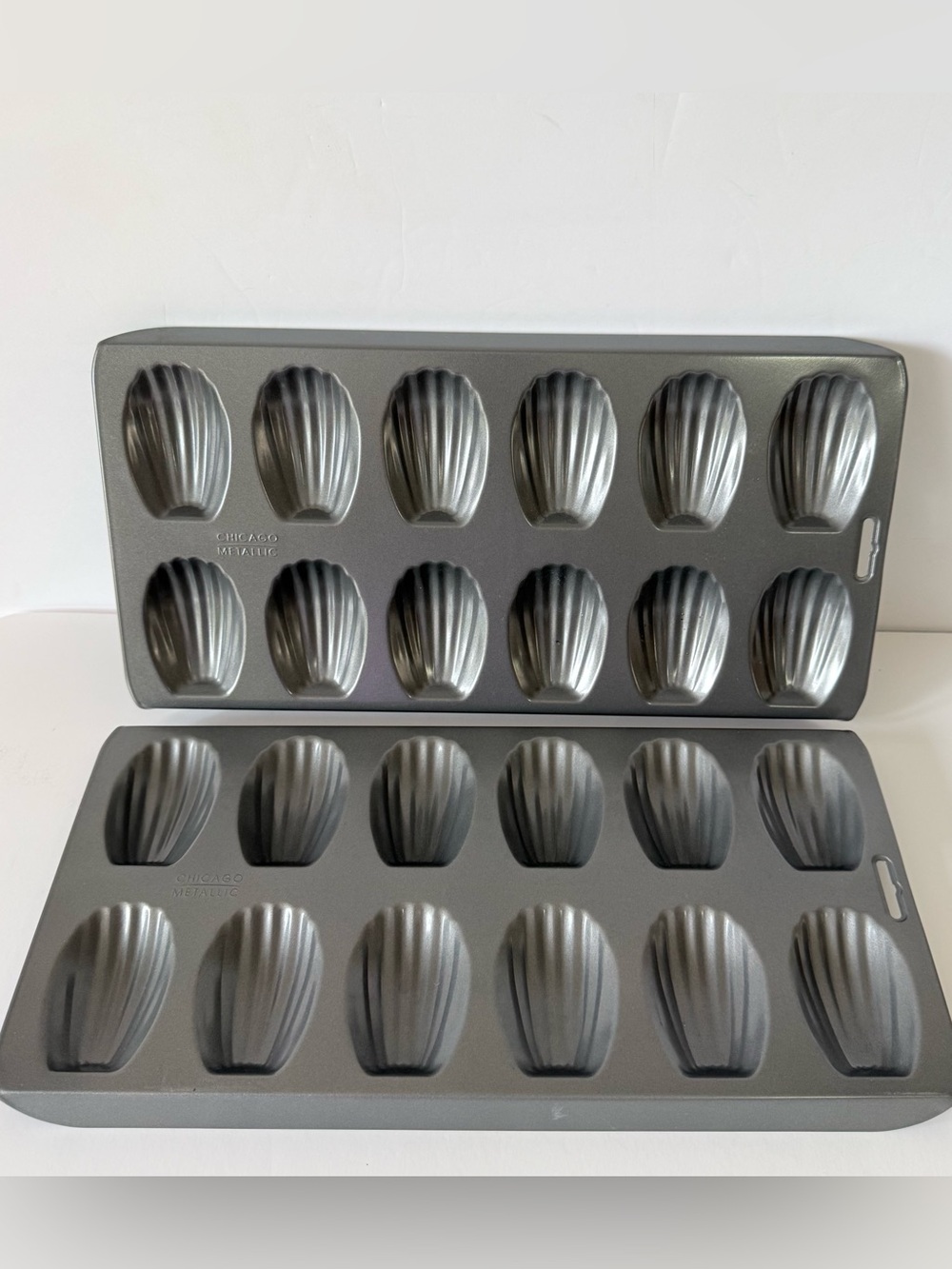 Chicago Metallic Madeleine Pans Set of 2 12-Cavity Nonstick Shell Baking Molds